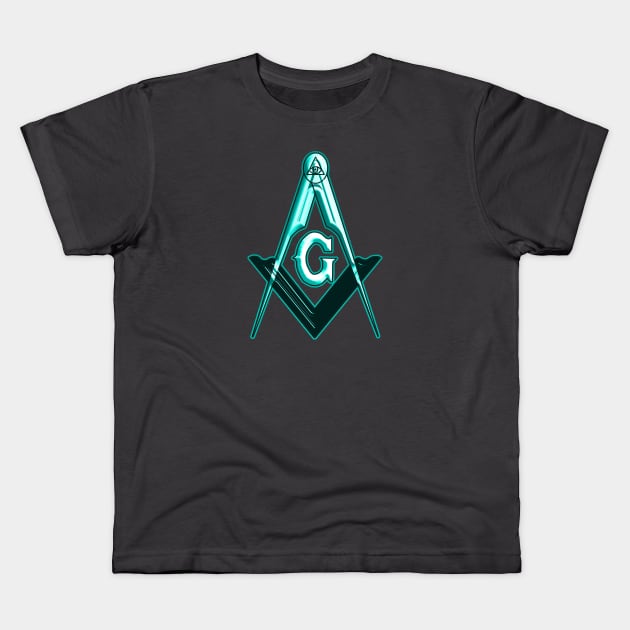 Freemason Compass Kids T-Shirt by IBMClothing